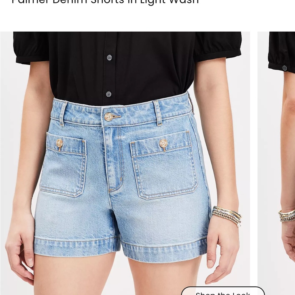 LOFT  high rise Light Blue Denim Shorts nwt